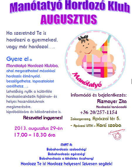 Hordozó Klub augusztus